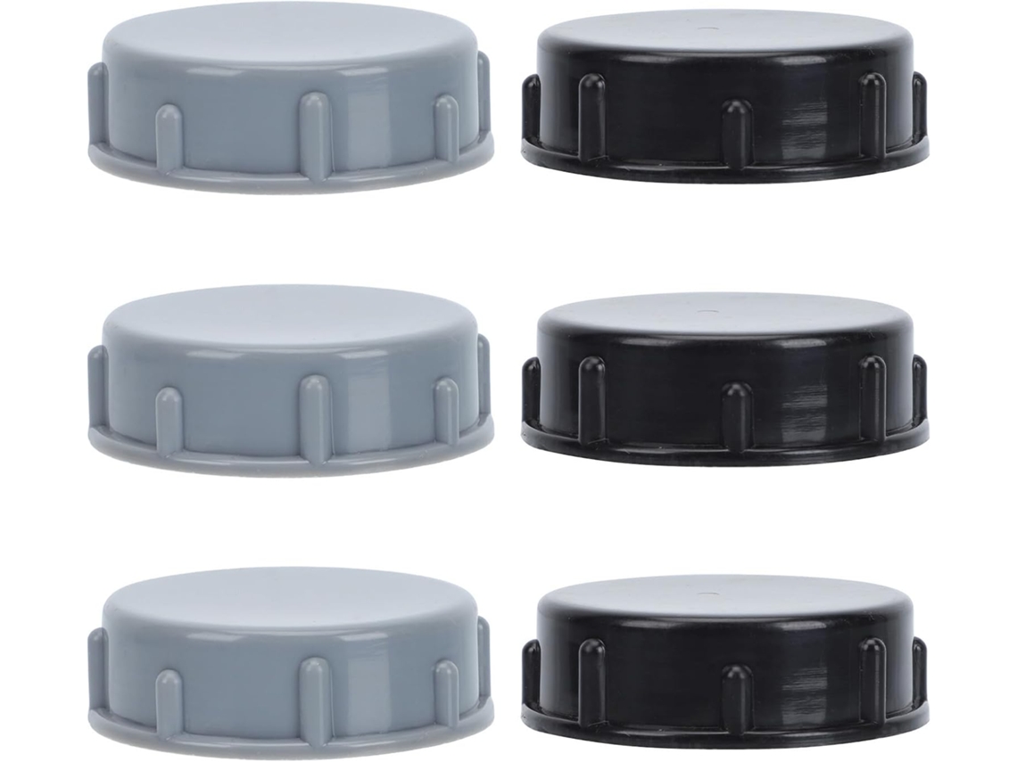 Conjunto De 6 Tampões Drenagem 45mm 3 Pretos, 3 Cinzas, Tampas De Plástico Duráveis Para Processador Alimentos, Tampões