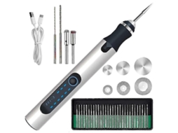 Lurelia Caneta De Gravação Elétrica, 3 Velocidades, 300 Mah, Sem Fio, Recarregável, 1,0 Mm, Para Madeira, Metal, Vidro, Pedra