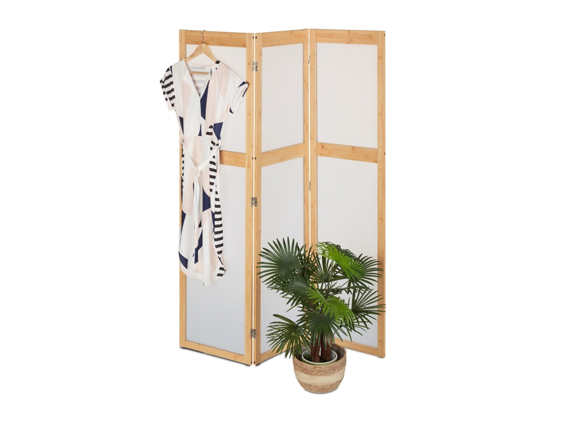 Tela De 3 Partes Com Estrutura De Bambu