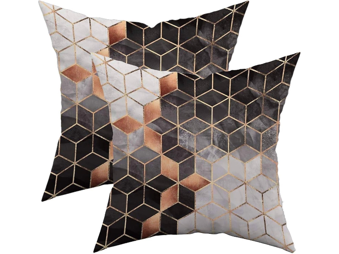 Conjunto De 2, Capa De Almofada Decorativa Colorida Com Estampa Geométrica, Almofadas Macias E Aconchegantes Para Sofá-cama, Sofá De Fazenda, Manual 4