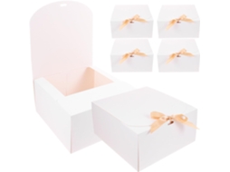 Kichouse 6-caixas De Papel Para Biscoitos Com Fecho Amarrar, Seguras E Fáceis De Montar, Ideais Para Padarias E Envio De