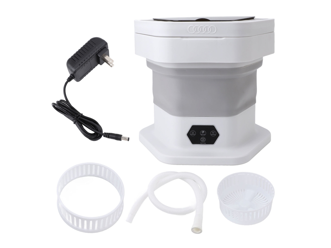 Máquina de Lavar Portátil 8l Dobrável Mini Lavadora com Centrífuga para Roupas Pequenas Cinza