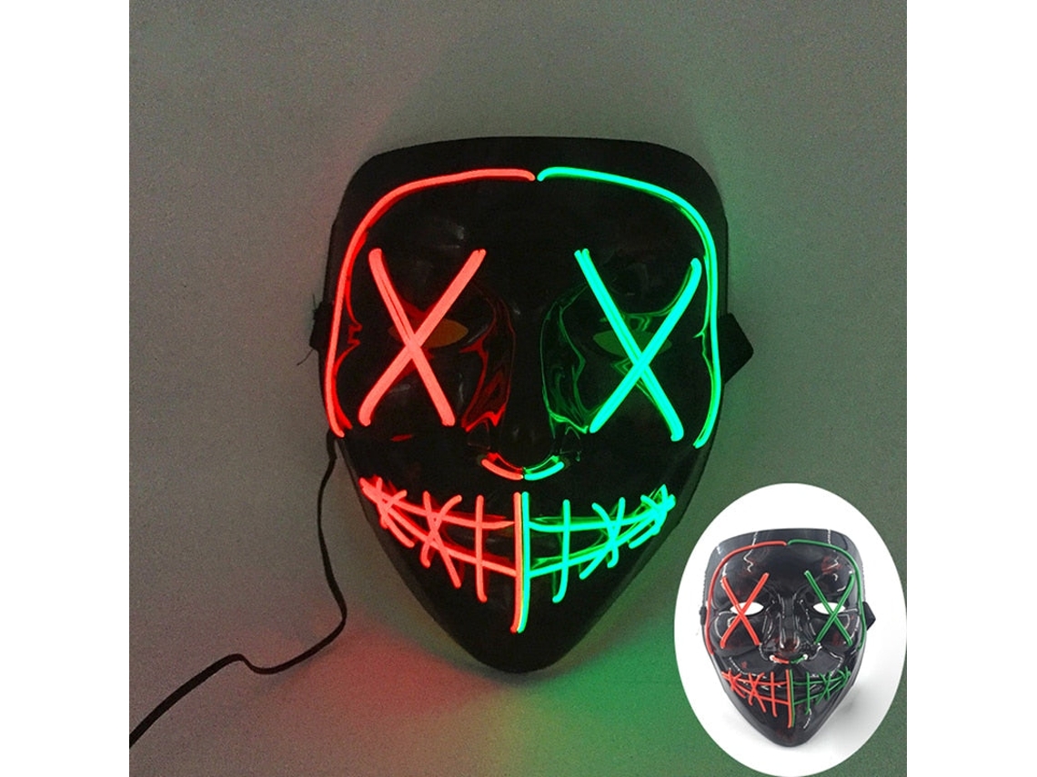 Máscara De Purga De Led Neon Para Halloween, Máscaras Para Festa De Máscaras, Luz Que Brilha No Escuro, Máscaras Engraçadas, Acessórios Para Fantasias