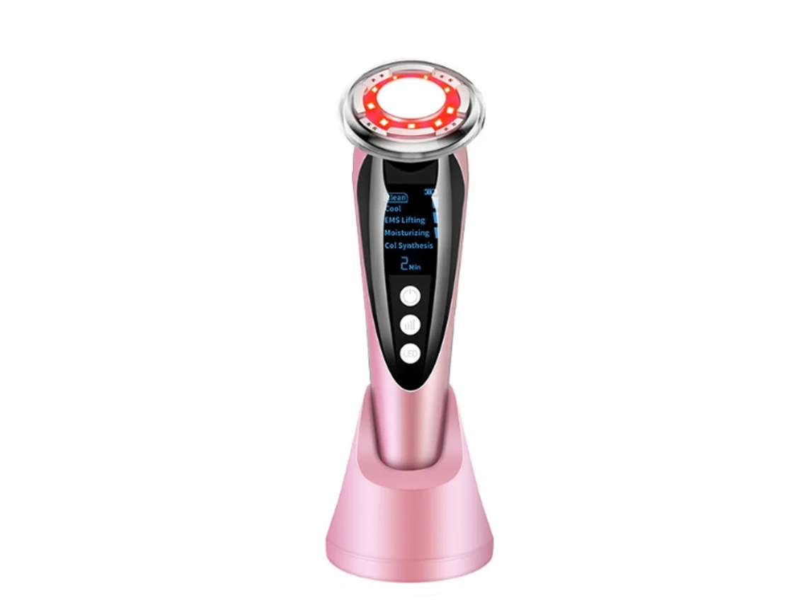 Instrumento De Beleza Yizhood D818 Instrumento De Beleza Ultrassônico Para Cuidados Faciais Quentes E Frios Rosa