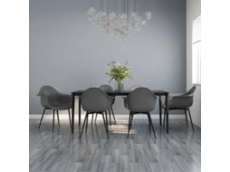 Vidaxl Cadeiras De Jantar 6 Pcs Pp Cinzento