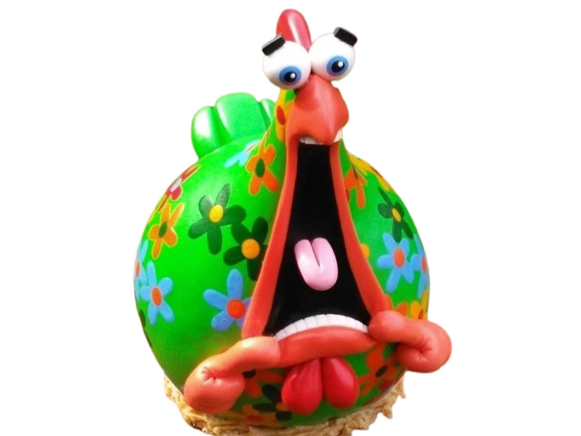 Mali figuras de Galinha Decorativa de Resina para Jardim Pátio com Expressões Engraçadas