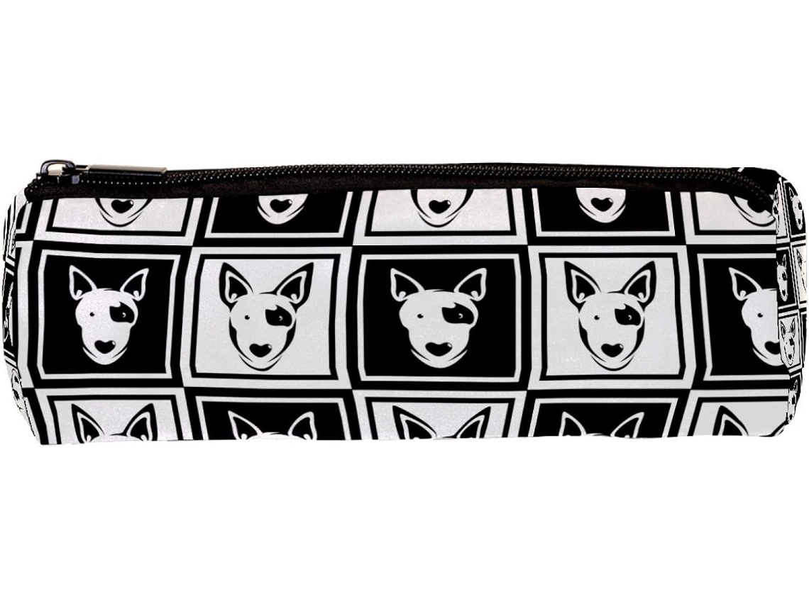 Porta-lápis com estampa hipster de buldogue, branco e branco, organizador de mesa, essencial.