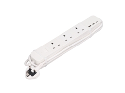 Filtro de linha inteligente com 3 tomadas, 2 USB, 1 Tipo C, controle de voz, branco, cabo de 1,55 m, Wi-Fi, plugue plano, plugue do Reino Unido, CA 100-250 V