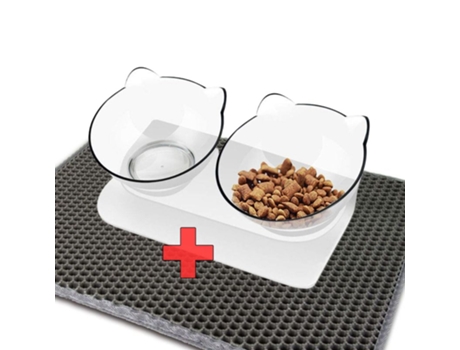 Conjunto De Comedouro E Tapete Antiderrapante Para Gato | Catmat Purrpot Mormark