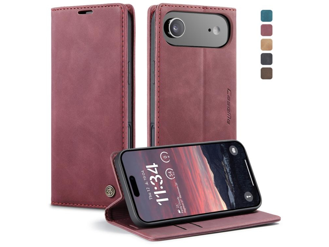 Capa Multifuncional Horizontal Flip Para Iphone 17 Air Em Couro.