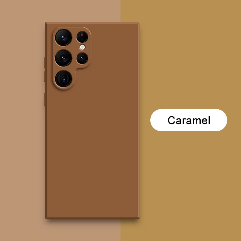 Capa Protetora De Silicone Líquido Para Samsung S21 Plus (caramelo), Com Capa Traseira Em Tecido Macio.