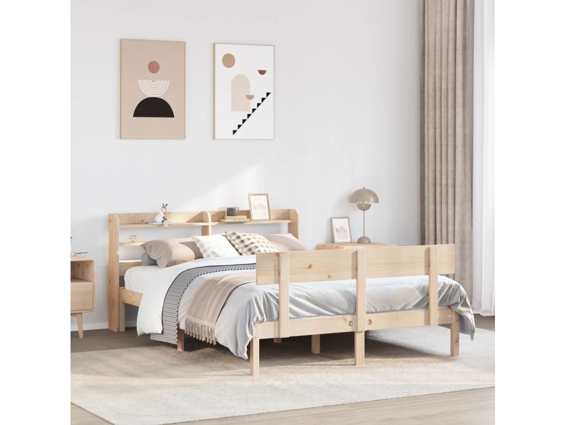 Vidaxl Cama Sem Colchão 150x200 Cm Madeira De Pinho Maciça