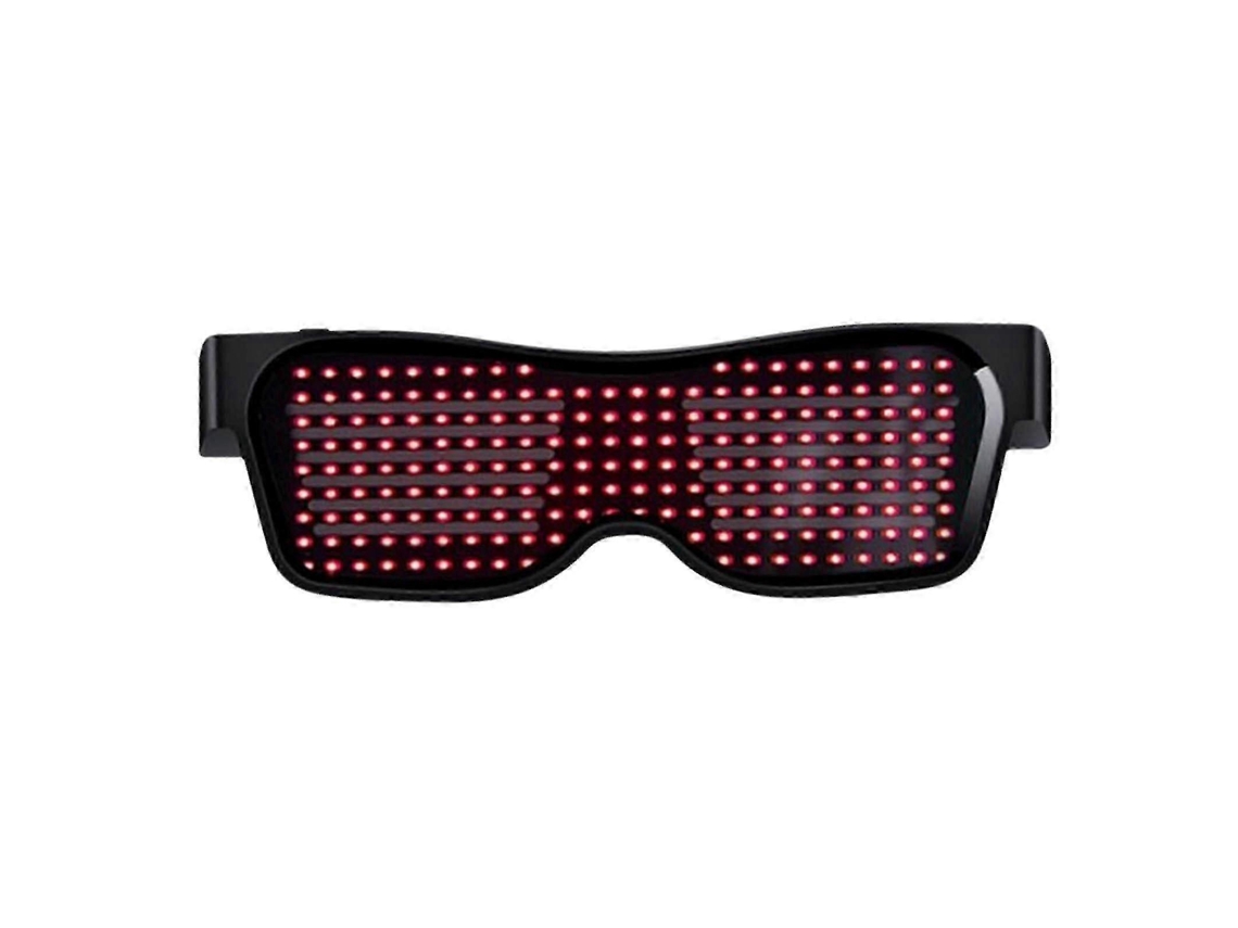 Óculos de LED inteligentes com conexão Bluetooth e aplicativo, óculos com iluminação de pixel dinâmica personalizada, decoração Natalina Recarre