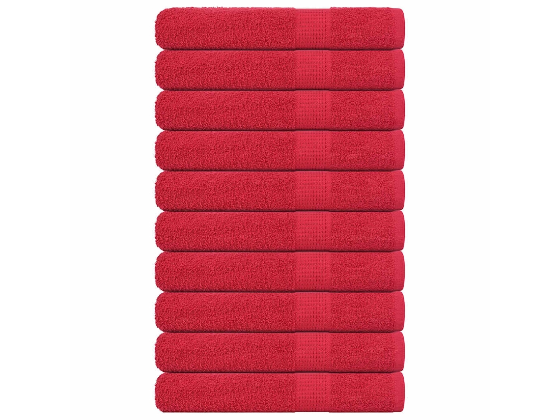 Vidaxl Toalhas Frogn 10 Pcs 100x200 Cm 360 G/m² Vermelho