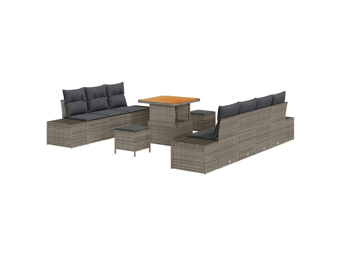 Maison Exclusive - Conjunto De Sofá De Jardim 10 Pcs Cinzeto Rattan Sintético
