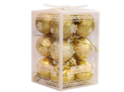 Bolas de Enfeite de Árvore de Natal Decoradas com Bolas de Natal Ouro