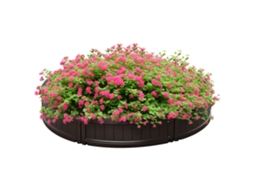 Cama Para Horta Elevada Em Hdpe, Jardineira De Exterior Redonda, Φ123x21cm, Castanho