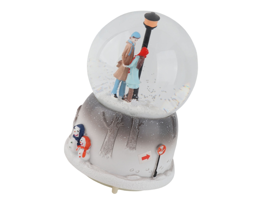 Caixa De Música (bola De Cristal Automática Com Casal E Efeito De Neve) Eoocoo