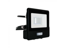 Projetor Led 10w 6500k Sensor Pir, Chip Samsung, 1m Cabo Corpo Preto Ip65 V Tac