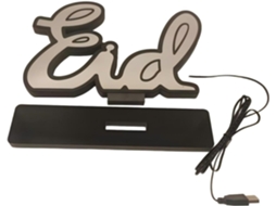 Luminária Decorativa De Led Em Formato Letra Eid Com Textura Pvc Para