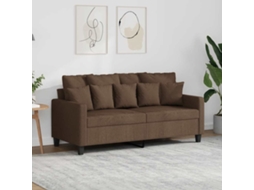 Vidaxl Sofá De 2 Lugares Tecido 140 Cm Castanho