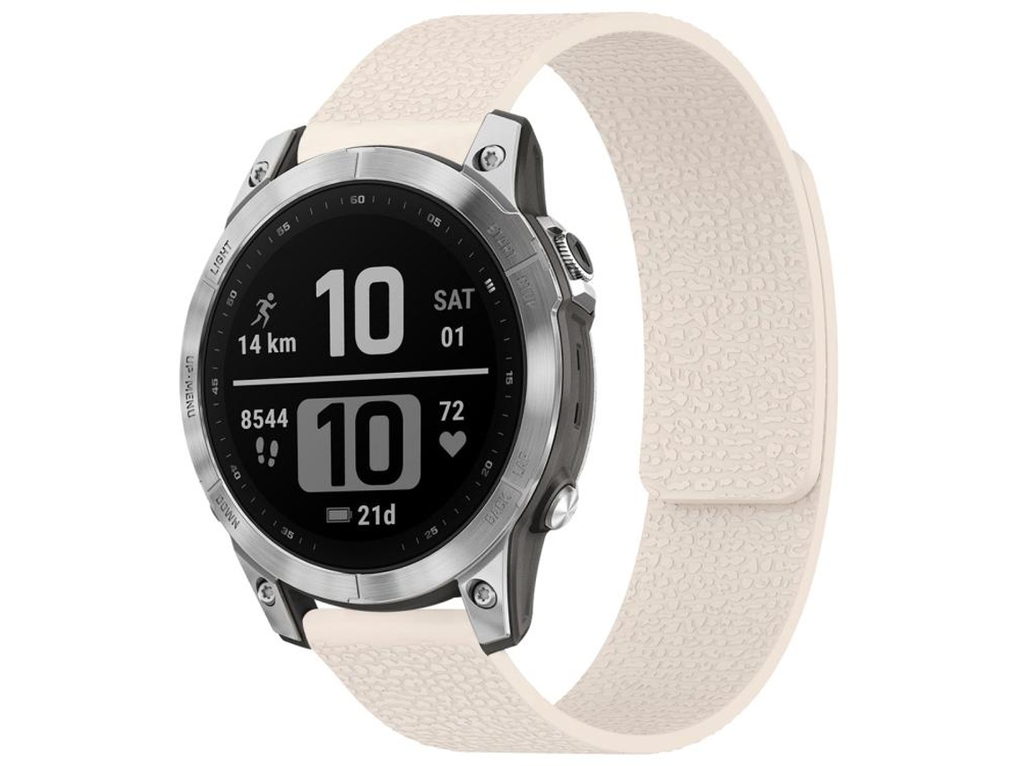 Bracelete Para Garmin Fenix 8 / 7 / 6 / 5 (22mm) - Silicone Magnético - Textura De Lichia Starlight