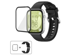 Pulseira De Silicone Com Fivela De Aço Prateado E Película Curva 3d.