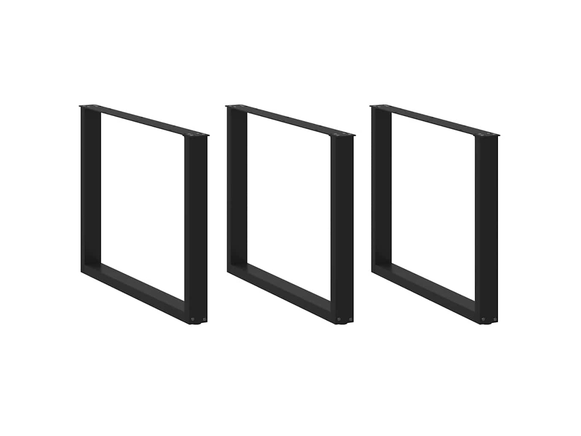 vidaXL Pernas para mesa centro formato U 2unid preto 100x(72-73)cm aço