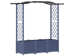 Conjunto 1 Canteiro De Jardim Elevado Vidaxl Cinzento Polipropileno (164 X 40 X 138 Cm)