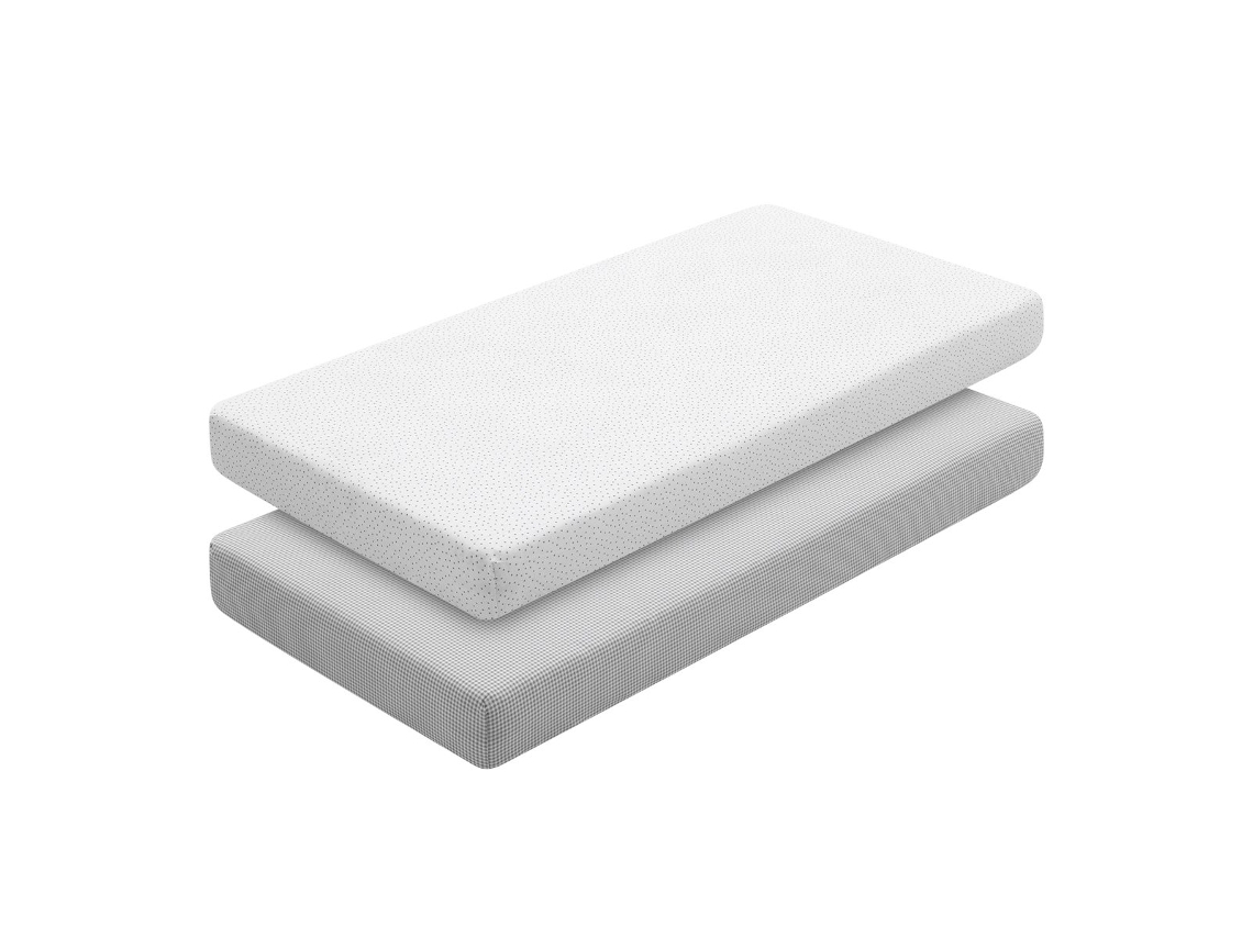 Lençol Ajustável CAMBRASS Vichy10 (Cinzento - Algodão - 60x120x17 cm)