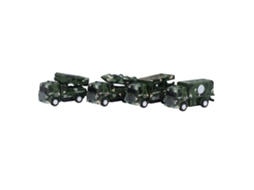 Primerox 4pcs Brinquedo de Caminhão Militar com Tração Retrátil Modelo Educativo para Crianças