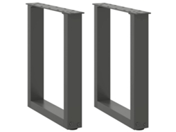 Vidaxl Pés Para Mesa De Centro Em Formato De U, 2 Peças, Antracite, 28x(42-43) Cm, Aço