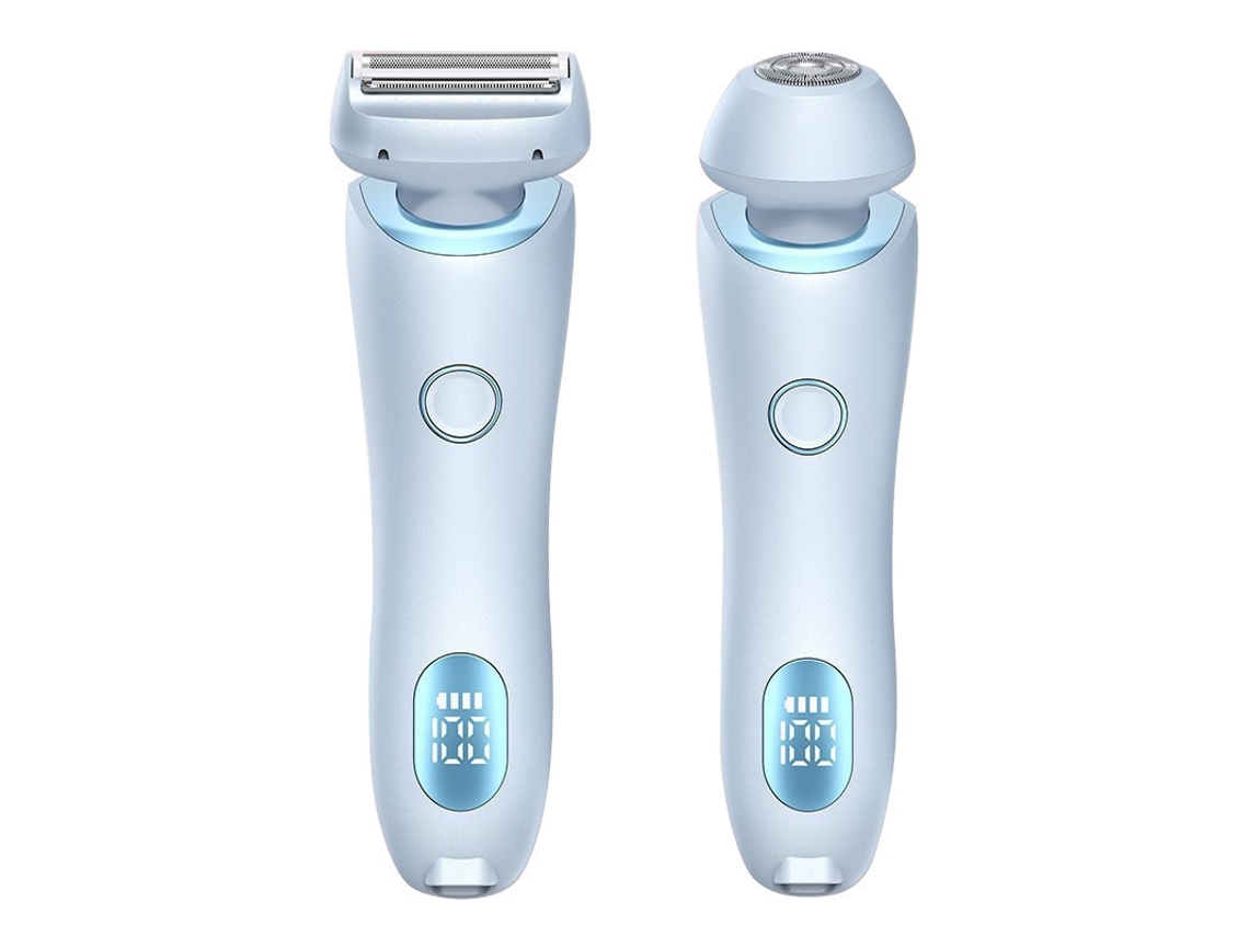 Depiladora, 2 in 1 Aparador de Pelos Feminino, Recarregável Via Usb, Aparador de Biquíni SPQMENT (azul Claro)