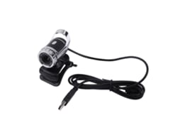 Webcam AQUAFORGE de 12 MP com clip, suporte giratório e microfone embutido