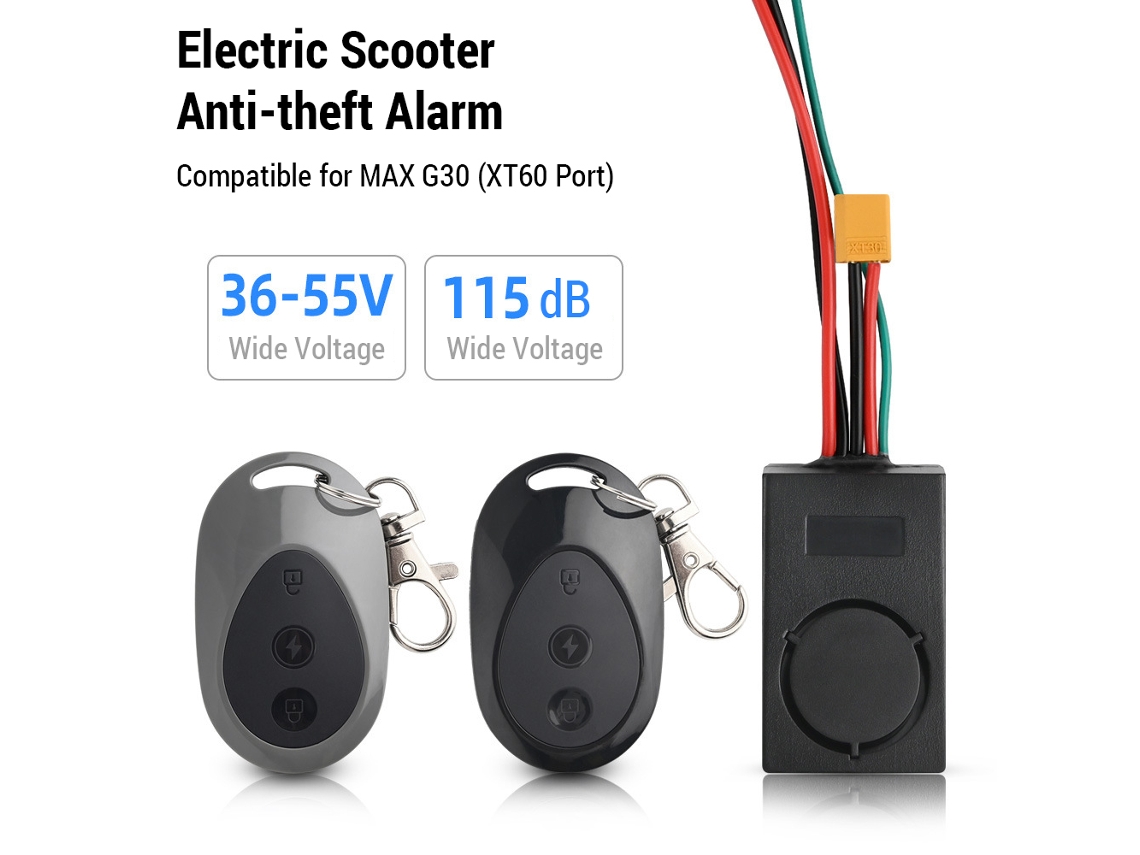 Alarme Anti-furto 115db Para Scooter Elétrico Compatível Com Xt60 Max-g30 Controle Remoto