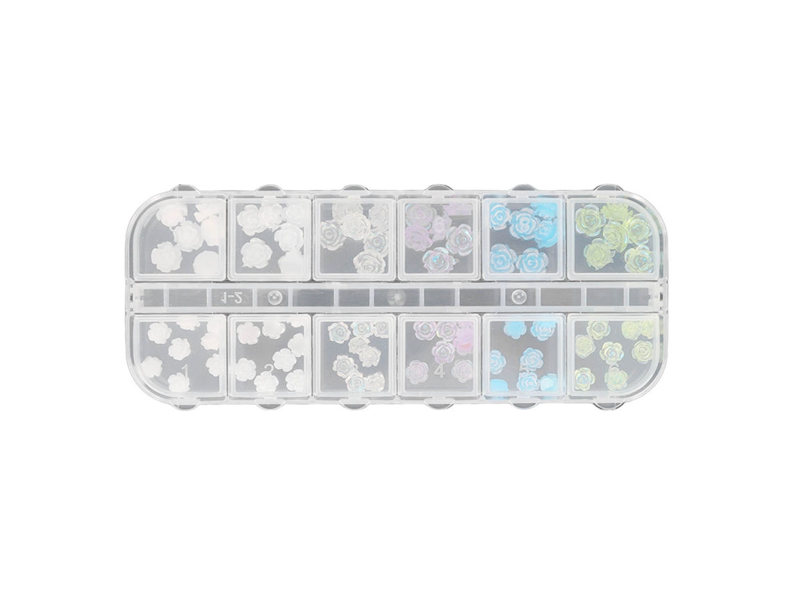 Conjunto De Charms De Unhas Florais Portátil Acessório Decorativo Para Manicure Viagem E Performance