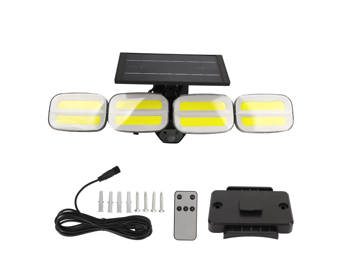 Luzes Solares Para Áreas Externas, Luzes Solares Com Sensor De Movimento, 4 Cabeças, 800lm, 6500k, Iluminação De Ângulo Amplo De 3 Aquaforge