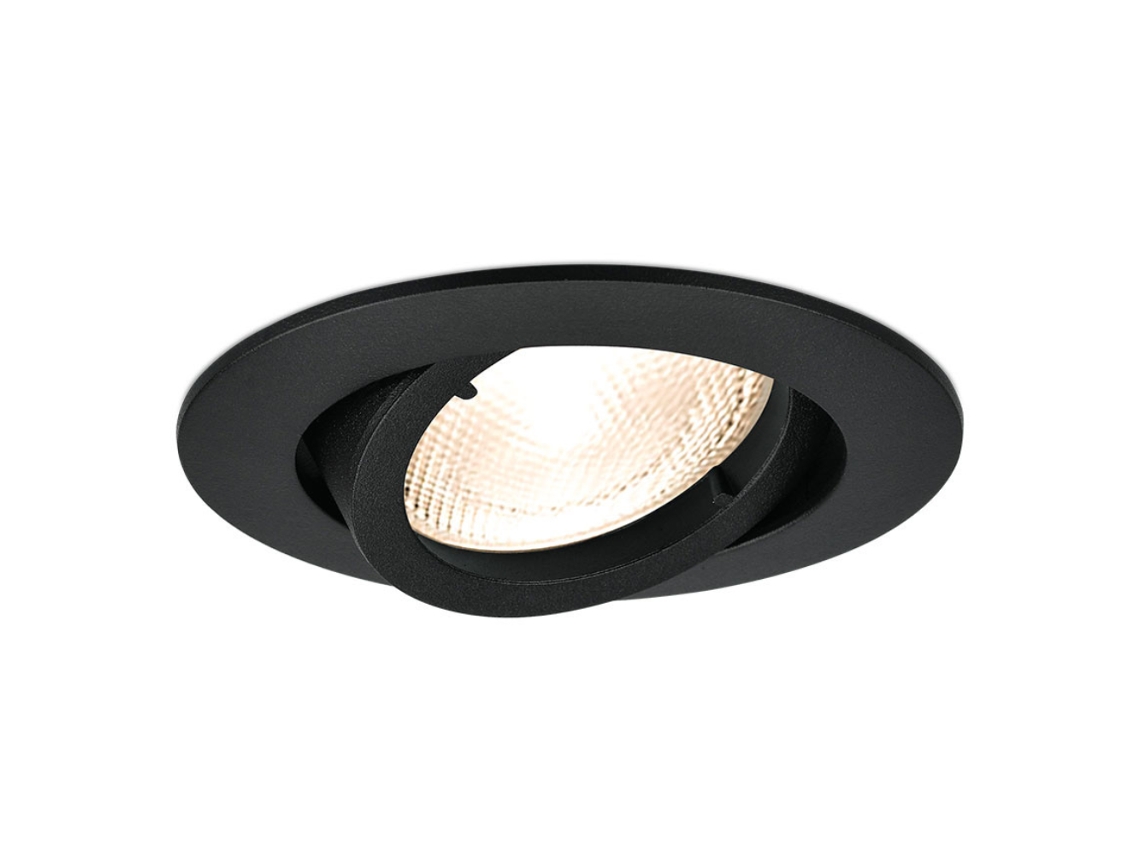 Suporte de spot redondo preto orientável GU10/GU5.3 IP20