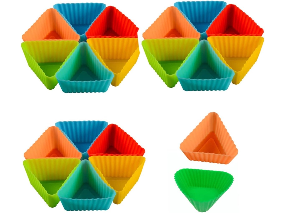 Formas Para Muffins, Conjunto De 20 Unidades, Formato Triangular