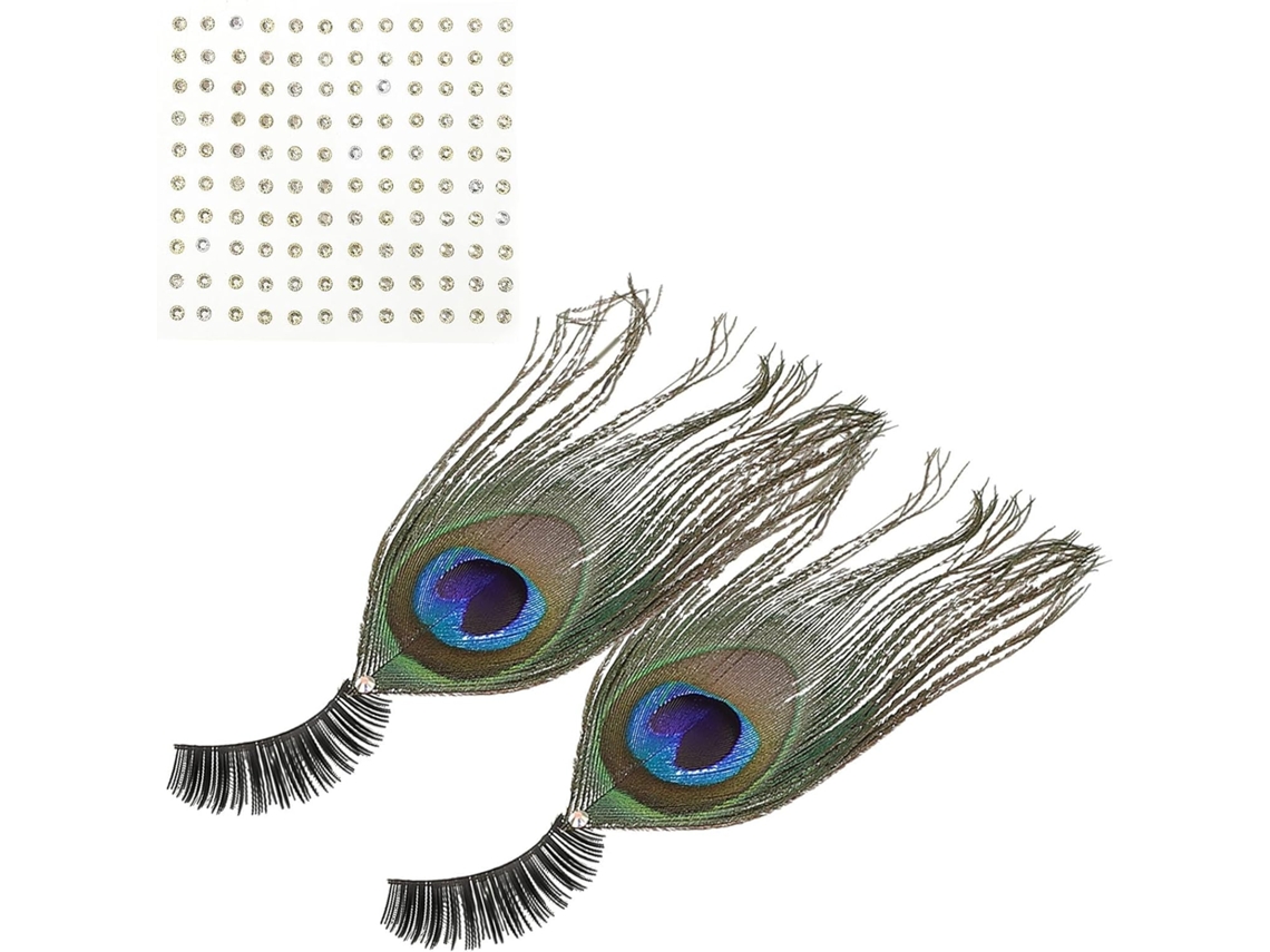 Cílios Postiços Com Penas De Pavão - Estilo Clássico E Elegante - Leves E Fáceis De Usar