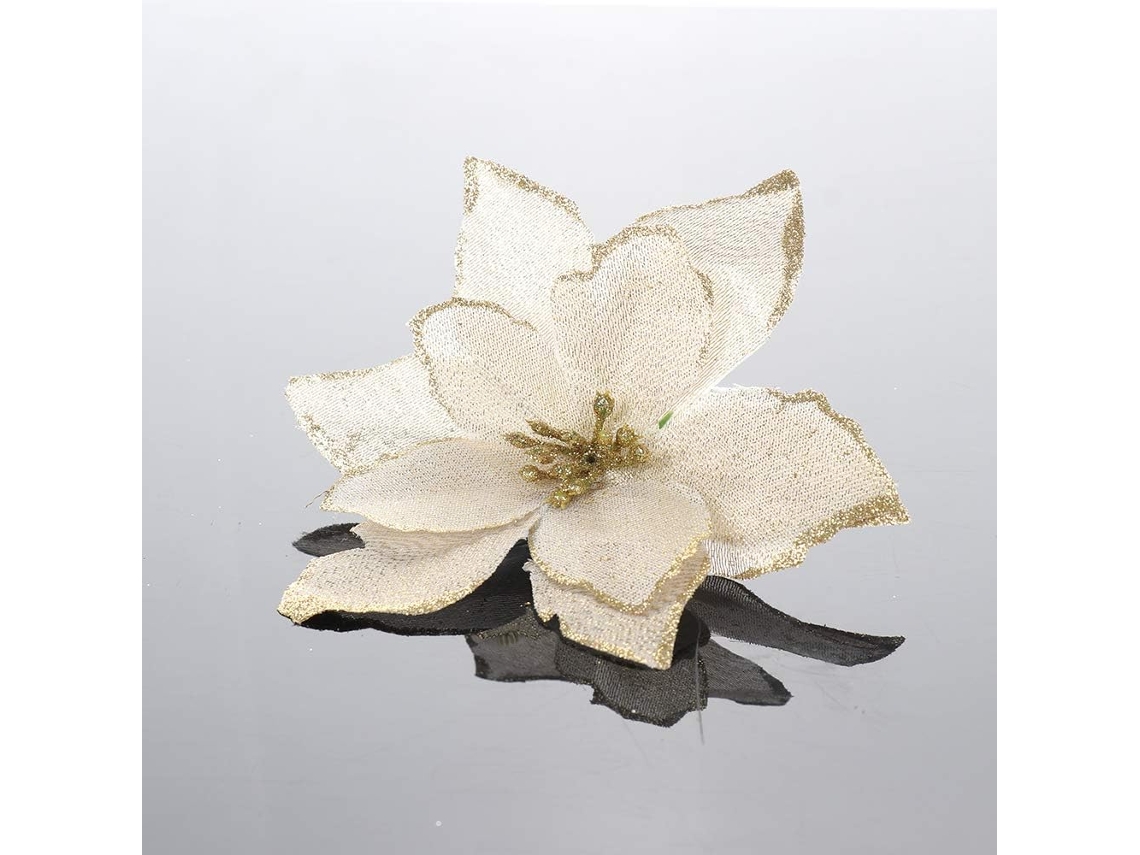 Conjunto de Árvores de Natal ZMDECQNA Flores Artificial Dourado - 12un (13 cm)