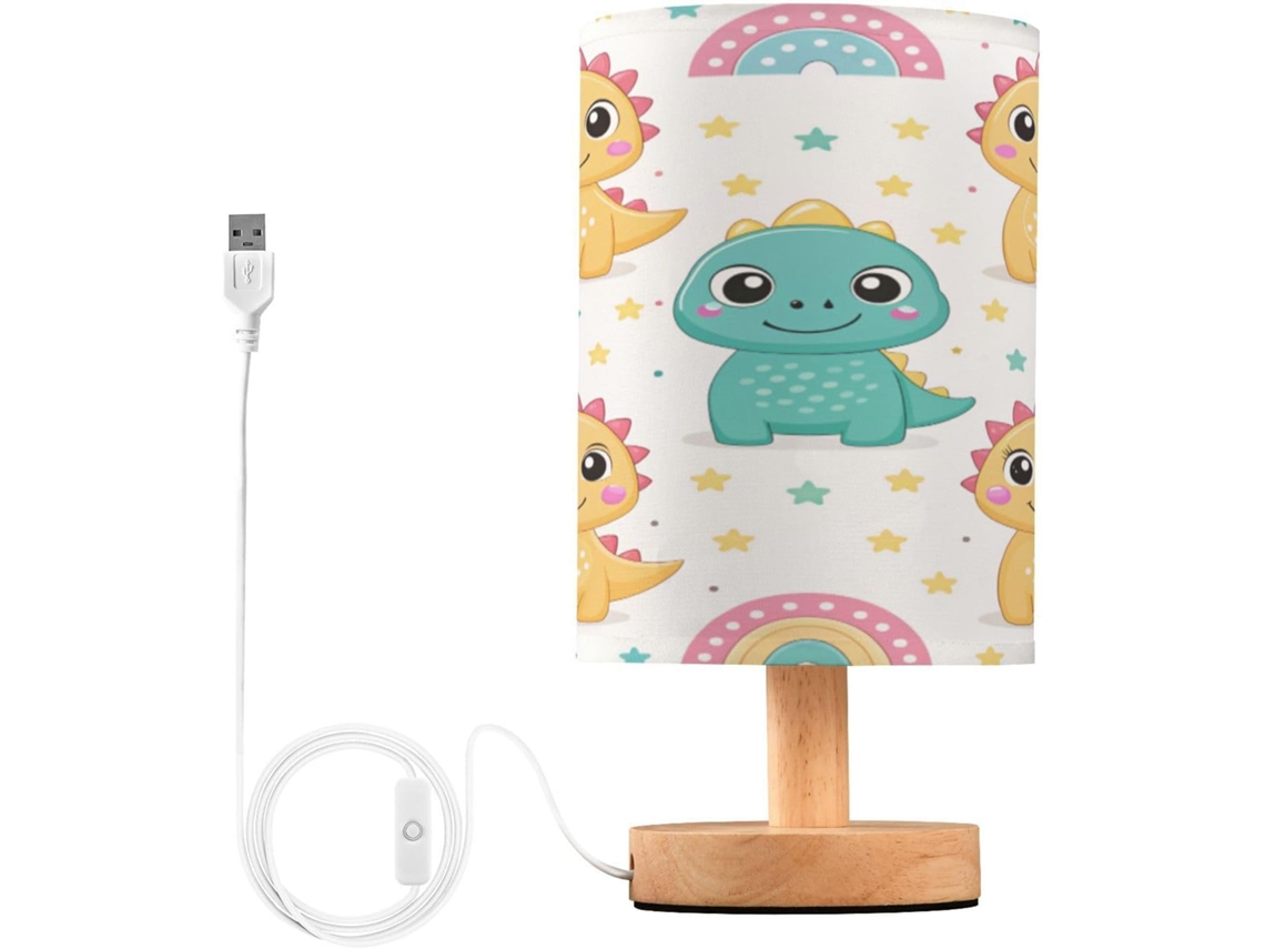 Abajur De Cabeceira Fofo Em Formato Dragão Para Quarto, Luminária De Cabeceira Led, Luminária De Leitura Com Portas Usb