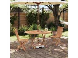 Vidaxl Conjunto Bistro De Jardim 3 Unid. Natural