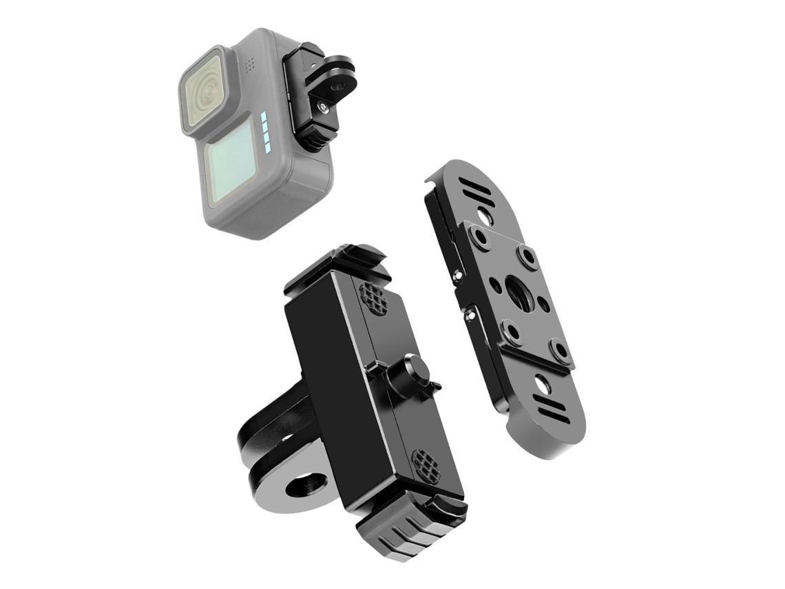 Adaptador de Liberação Rápida com Duas Garras para Montagem Magnética Câmera 12/11/10 Polegadas Encaixe 1/4". AQUAFORGE