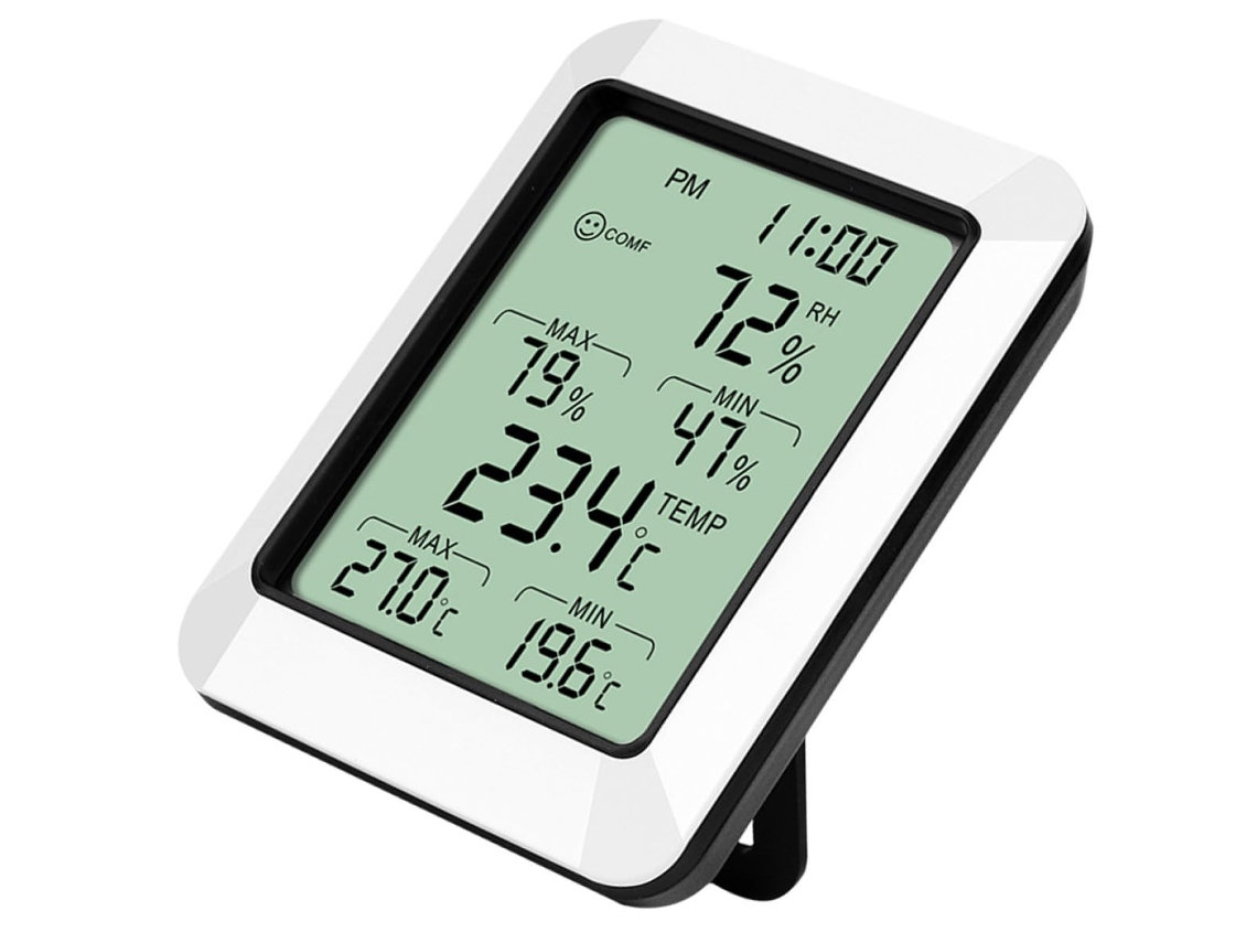 Termômetro E Higrômetro Eletrônico Luxshiny Monitor De Umidade Temperatura Compacto Para Ambientes Com Gancho