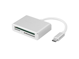 Leitor de Cartões Prata Leitor de Cartões Multi funcional Type c 3.0 EOOCOO (interface Type c, Transmissão Usb 3.0)