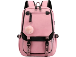 Mochila Para Adolescentes E Estudantes Do Ensino Médio, Mochila Para Atividades Ao Ar Livre Com Porta Usb Para Carregamento (rosa E Preta)