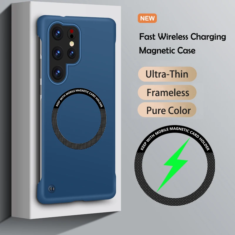 (azul Escuro, Galaxy S23) Capa Magnética Sem Moldura Para Celular, Design Ultrafino Em Cor Sólida, Compatível Com Magsafe