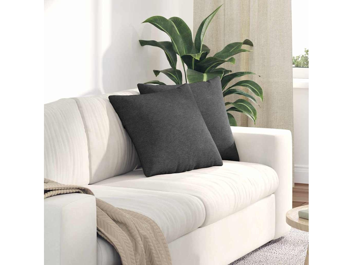 Vidaxl Travesseiros De Sofá 2 Pcs Cinza Escuro 45 X 45 Cm