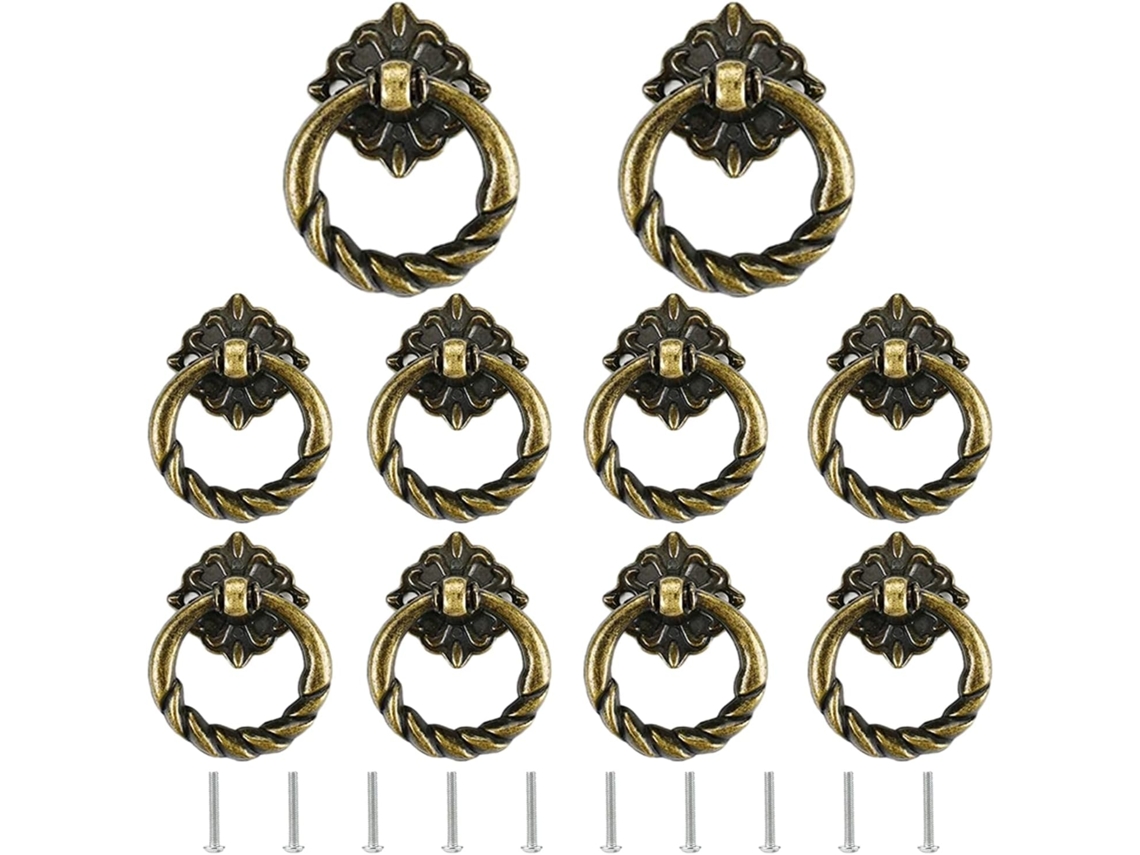 Conjunto de 10 Puxadores Vintage, Latão BRILVIBERA